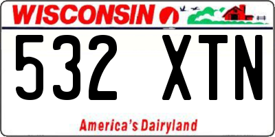 WI license plate 532XTN