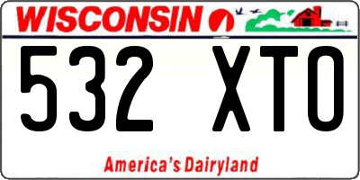 WI license plate 532XTO
