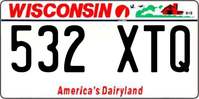 WI license plate 532XTQ
