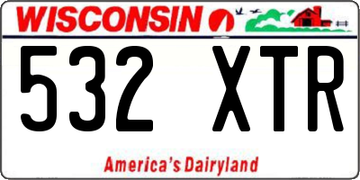 WI license plate 532XTR