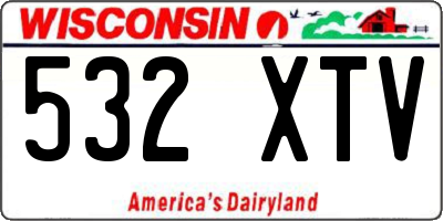 WI license plate 532XTV