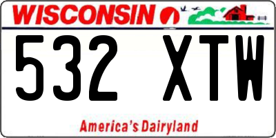 WI license plate 532XTW
