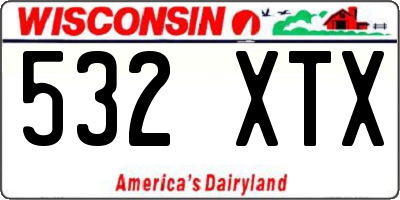 WI license plate 532XTX