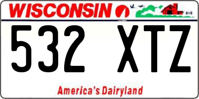 WI license plate 532XTZ