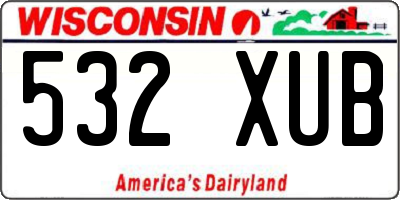 WI license plate 532XUB