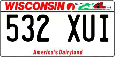 WI license plate 532XUI
