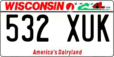 WI license plate 532XUK