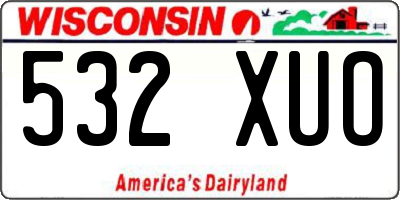 WI license plate 532XUO