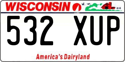 WI license plate 532XUP