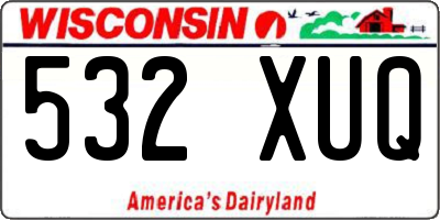 WI license plate 532XUQ
