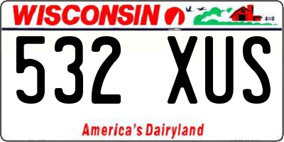 WI license plate 532XUS