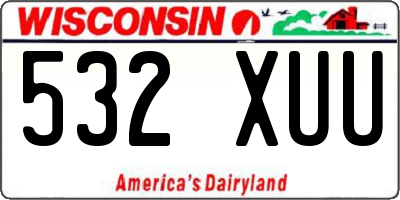 WI license plate 532XUU