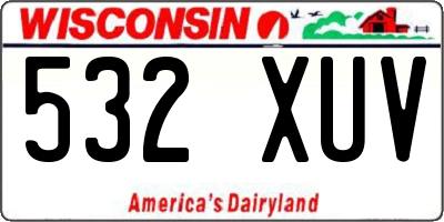 WI license plate 532XUV