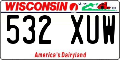 WI license plate 532XUW