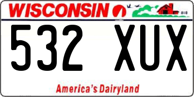 WI license plate 532XUX
