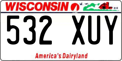 WI license plate 532XUY