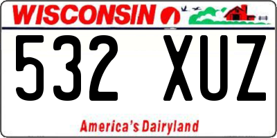 WI license plate 532XUZ