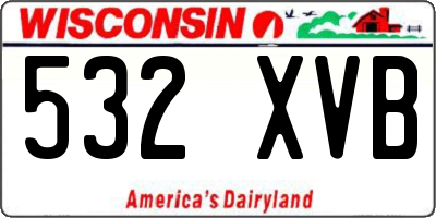 WI license plate 532XVB