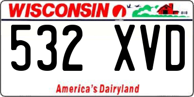 WI license plate 532XVD