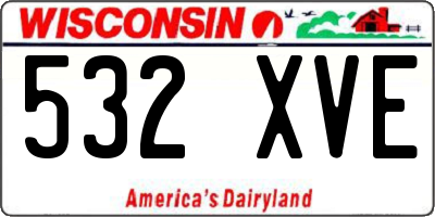 WI license plate 532XVE