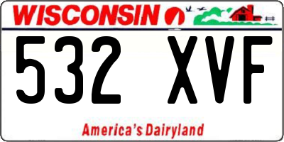 WI license plate 532XVF