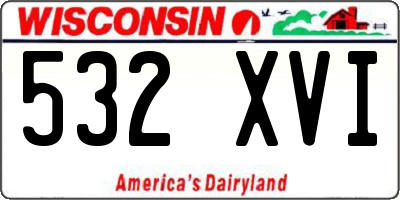 WI license plate 532XVI