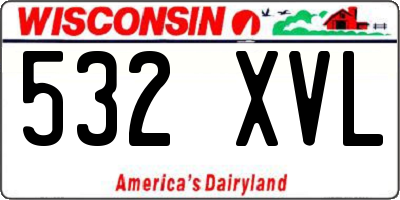 WI license plate 532XVL