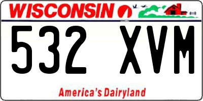 WI license plate 532XVM