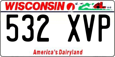 WI license plate 532XVP