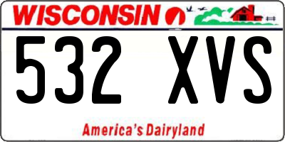 WI license plate 532XVS