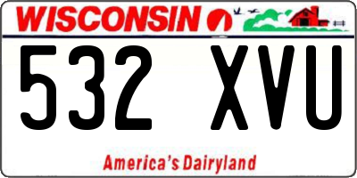 WI license plate 532XVU