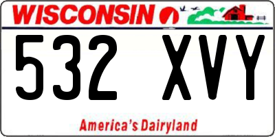 WI license plate 532XVY