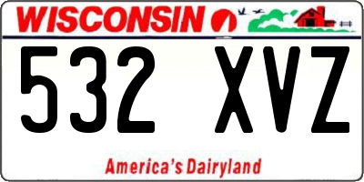 WI license plate 532XVZ