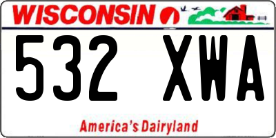 WI license plate 532XWA