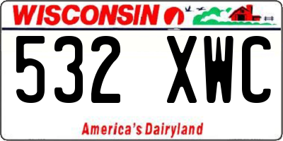 WI license plate 532XWC