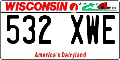 WI license plate 532XWE