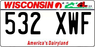 WI license plate 532XWF