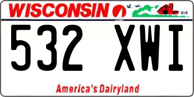WI license plate 532XWI