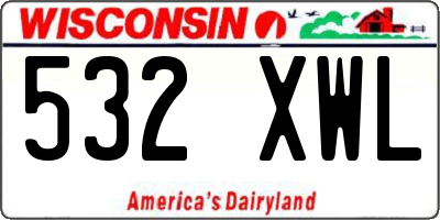 WI license plate 532XWL