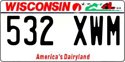 WI license plate 532XWM
