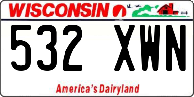 WI license plate 532XWN