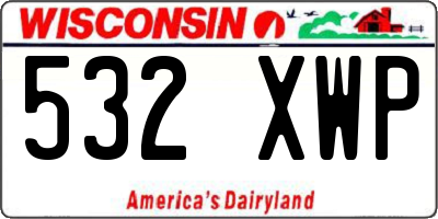 WI license plate 532XWP