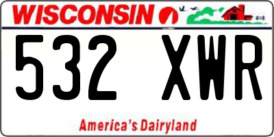 WI license plate 532XWR