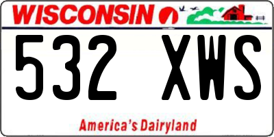 WI license plate 532XWS