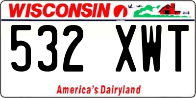 WI license plate 532XWT