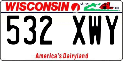 WI license plate 532XWY