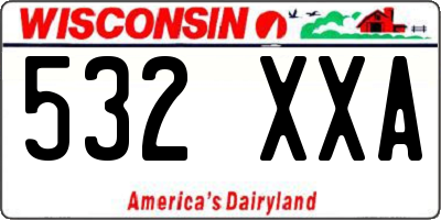 WI license plate 532XXA