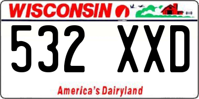 WI license plate 532XXD