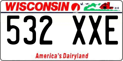 WI license plate 532XXE