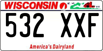 WI license plate 532XXF